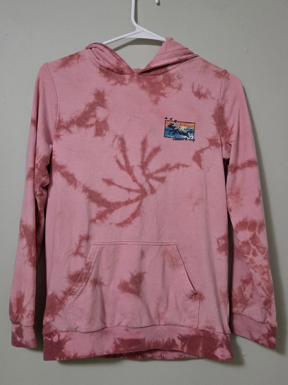 crown & ivy Pink Tie-Dye Hooded Sweatshirt for Kids